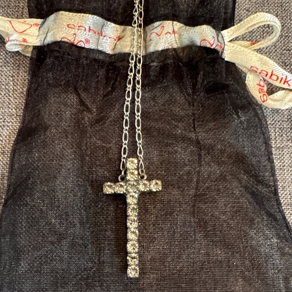 Sabika Silver Cross Necklace